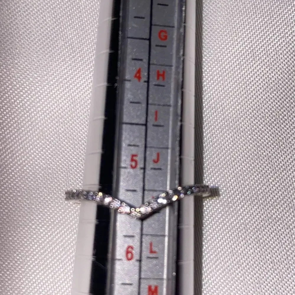 Authentic Pandora Silver 925 Beaded Wishbone Stacking Ring #186315 Sz. 5.5